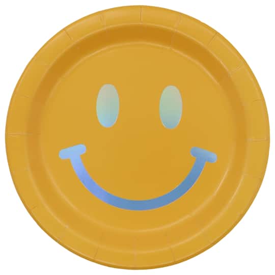 7" Yellow Smiley Face Snack Plates, 8ct. by Celebrate It™